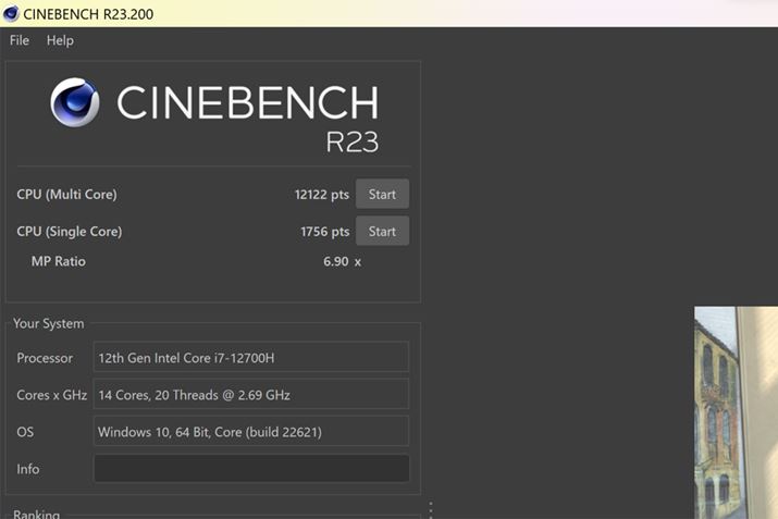 CPU\𑪒肷uCINEBENCH R23v̌ʂ́u12000v`u13000vBuPvZbT[v́uCore i7-1260PvifuXPS 13 Plusǰʂ́u7000v`u8000vȂ̂ŁAuHvZbT[ṽptH[}X̍悭킩