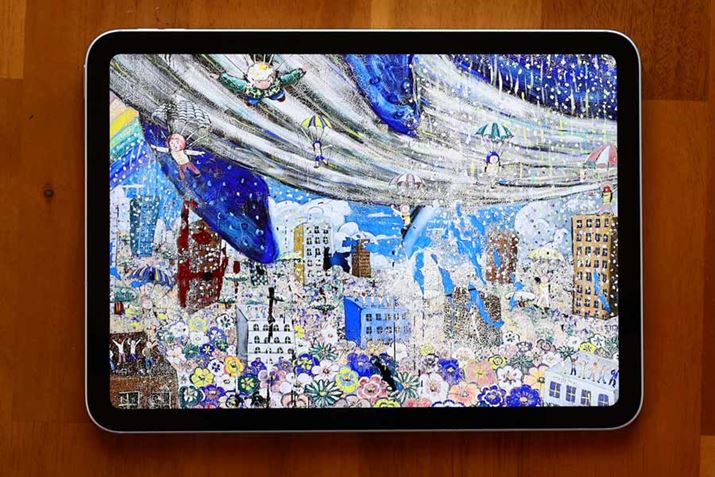 ʃTCY10.9C`A𑜓x2360×1640/264ppiAPx͍ő500jgiWASDRPxjB̃XybŃuiPad Airvi5jƓ