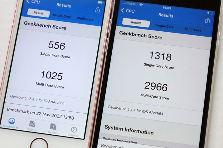 ԃx`}[NAvuGeekbench 5ṽXRAB1ヂfAE2ヂf̌ʂAVORA2{ȏA}`RA3{߂̍Bꂾƃz[ʂ̕\Av̐؂ւȂǁAgłႢ