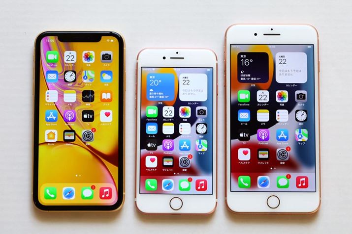 6.1C`́uiPhone XRvA4.7C`́uiPhone 7vA5.5C`́uiPhone 7 PlusvBuiPhone XRv3f̒ŉʃTCYԑ傫AuiPhone 7 Plusv{̂̓RpNg