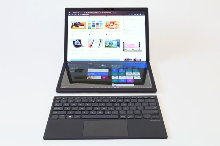 g[h́ABluetoothL[{[hfBXvC̏ł͂ȂAOɒugB㉺2fBXvCׂX^CŎg