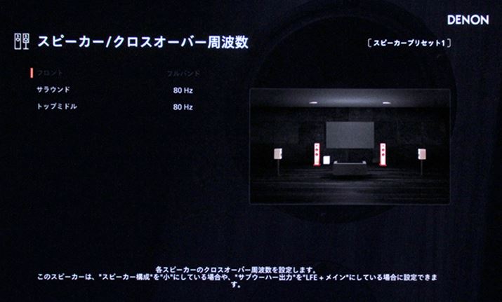 uAudyssey Multi EQ XT32vŎ肷ƁATEh/gbvXs[J[łLINŃuClassik UnikṽTCÝuvƂȂBNXI[o[ǵu80HzvBTEhƃgbvXs[J[80Hzȉ̒̓TuE[n[o͂ݒ肾B̌ʂ̓}cuCINEMA 50vł