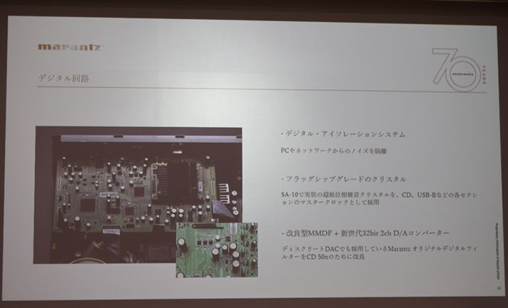 fW^HɂẮAD/ARo[^[fq߂ꂽBuCD 50nvESSeNmW[́uES9038Q2Mv̗pBɓƎ̃fW^tB^[uMarantz Musical Digital Filteringvgݍ킹Ă