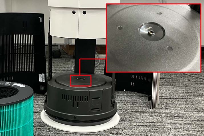 3w\̃tB^[o{̂̒ʂUV LED𓋍ڂA{̏㕔֋C𑗂t@ɕt׋ۂۂ܂