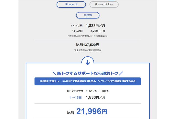 \tgoNWebTCgBuVgNT|[gio[jvKpāuiPhone 14v128GBfwꍇAlȂł13ڂ̕ԋpɂ21,996~ŗpł