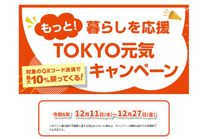 Ώۂ̃R[hς10ҌƂȂuƁI炵TOKYOCLy[v́A2024N1211X^[g܂A1224ɑIƂȂ邱Ƃ\Ă܂i摜͌TCgj