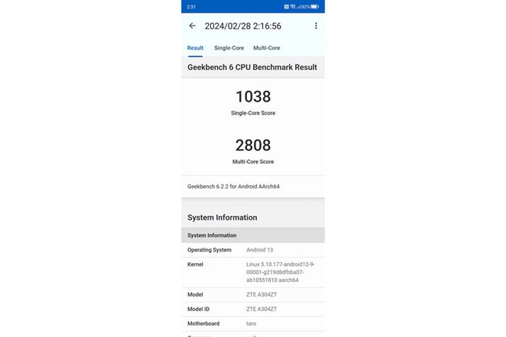 uGeekbench 6v̌ʂ́AVORA1038A}`RA2808