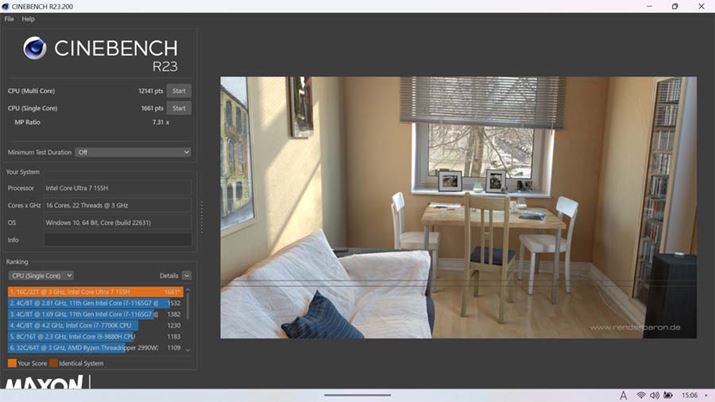 uCINEBENCH R23ṽeXg