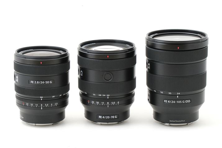 uFE 24-50mm F2.8 GvuFE 20-70mm F4 GvuFE 24-105mm F4 G OSSvBĕׂƃTCŸႢ悭킩܂