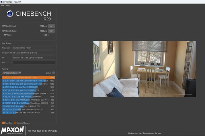 uCinebench R23vł̃eXg