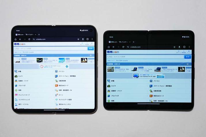 uPixel 9 Pro FoldvJƂ̉ʂ͖1:1BcÂǂł䗦قƂǕς܂