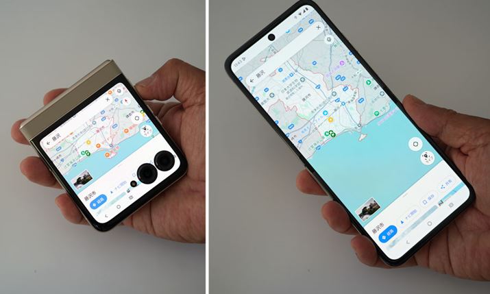 OfBXvCŁu}bvvĂԂJƁAfBXvCł̕\ɃV[Xɐ؂ւB͗fɋʂdliʐ^́umotorola razr 50vj