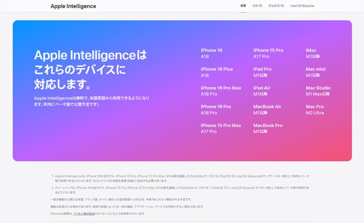 uApple InteligencevɑΉiPhonéAuiPhone 16vV[YƁuiPhone 15 ProvAuiPhone 15 Pro MaxvB͂摜̐AeLXg̗vȂǂ܂܂AI@\płBo[`AVX^guSirivp[AbviAbvWeby[Wj