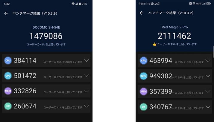 {@AÉuSnapdragon 8 Gen 3v𓋍ڂuREDMAGIC 9 Prov̂́BTuXRA܂߂ĈႢ͑傫AɃOtBbN\uGPUṽXRÁuREDMAGIC 9 Prov̖񔼕ł