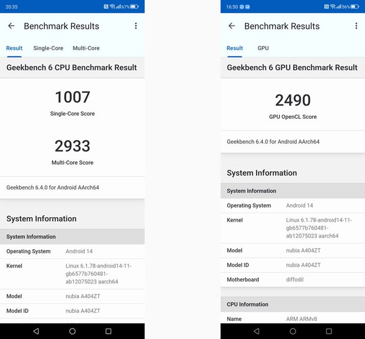 Geekbench̃XRAB̉ʂCPU Single-Core1007AMulti-Core2933ƂʂłBȂAẺʂGPǓʂŃXRA2490