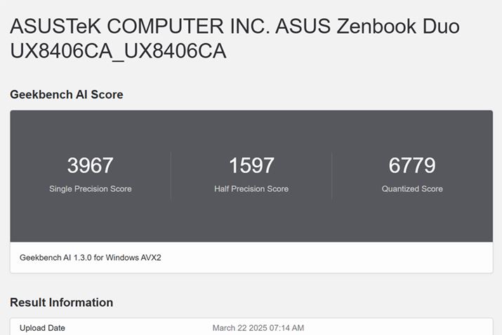 uGeekbench AIṽXRA