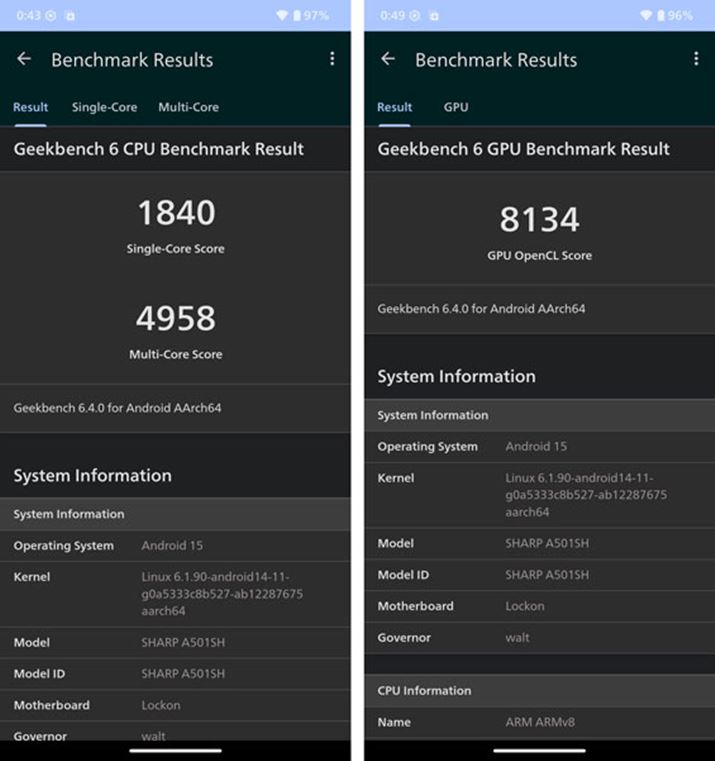 PCȂǃX}[gtHȊŐ@łguGeekBench 6v̌ʁB͒ʏ̐\CPǓʂŁASingle-Core1840AMulti-Core4958ɂȂ܂BE̓OtBbN\GPǓʂŃXRA8134ł