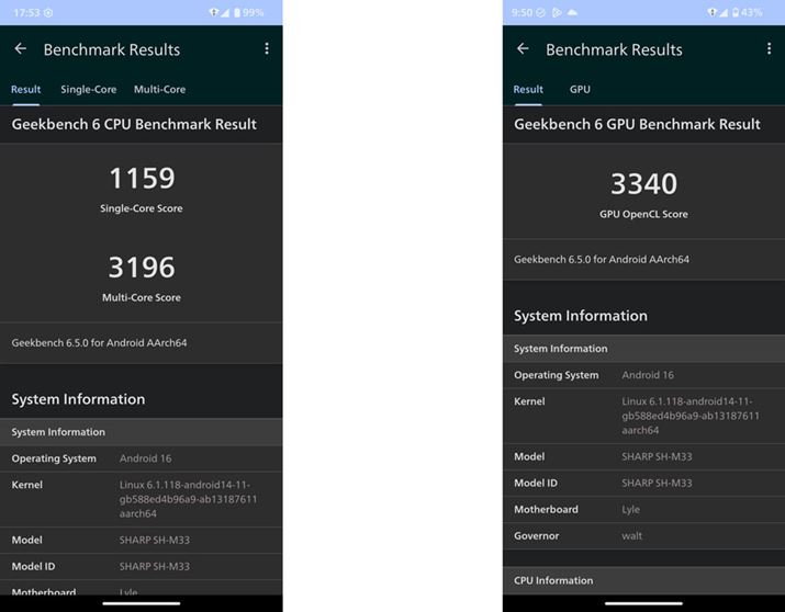 PCȂǂłgx`}[NAvuGeekbench 6ṽXRAB CPUŌʂ́ASingle-Core1159AMulti-Core3196BE͕`搫\𑪂GPǓʂŁAXRA3340ł