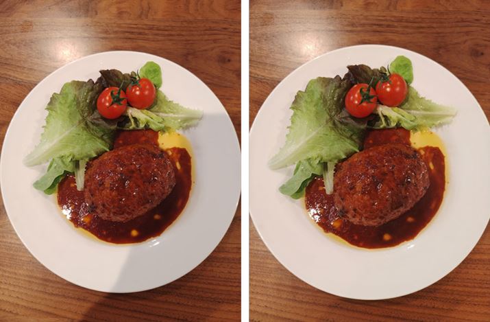 �uAQUOS sense10�v�́u�����E�e�L�X�g�̉e�������v���I�t�ɂ����ꍇ�i���j�ƃI���ɂ����ꍇ�i�E�j