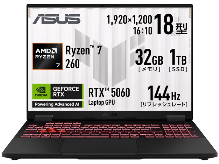 ASUS TUF Gaming A18 FA808UM�iFA808UM-R7R5060S�j