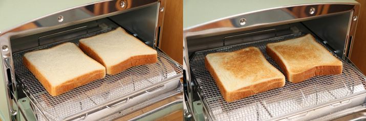 ���͐H�p��2�����u�O���t�@�C�g�g�[�X�^�[�v�ŏĂ��Ă݂܂��i���j�B�Ă��グ�����Ԃ͎戵�������̂Ƃ����2��30�b�ɃZ�b�g�B�\�ʂɂ͂܂�ׂ�Ȃ��A���ꂢ�ȏĂ��F���t���܂����i�E�j