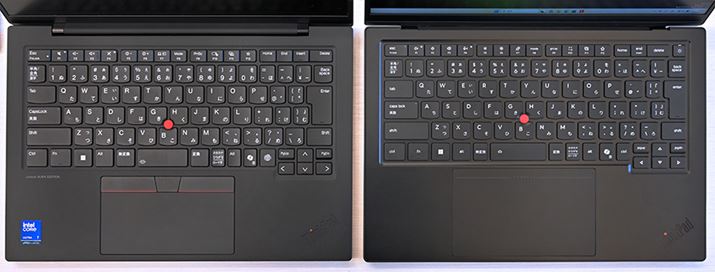 �����]�����f���ŁA�E���V���f���B�L�[�{�[�h���S�̓I�ɏ㕔�Ɉړ����A���傫�ȃ^�b�`�p�b�h�𓋍ڂ��Ă��܂�