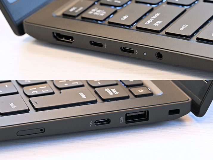 Thunderbolt 4 (USB4�AType-C)�[�q��➑̗̂����ʂɓ��ځB���E�ǂ��炩��ł��p�\�R���{�̂��[�d�ł��邽�߁A�d���^�b�v�̈ʒu�ɂ�炸�P�[�u������������Ɖ񂹂܂�