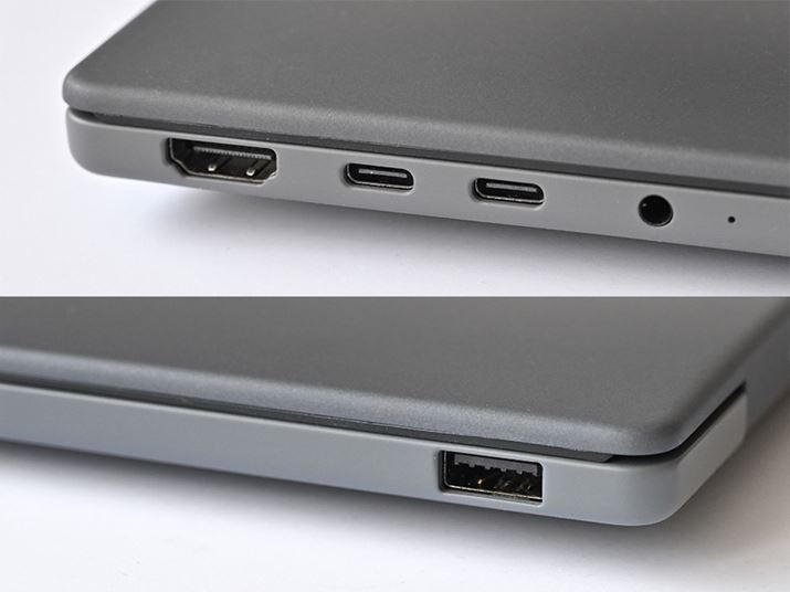 USB4�iType-C/Power Delivery�Ή��j�������ʂ�2�n�����ځB�E���ʂɂ�USB 3.2 Gen2�iType-A�j��1�n��������Ă��܂�