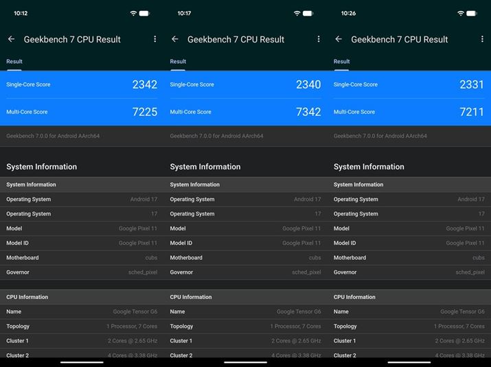 �uPixel 11�v�́uGeekbench 7�vCPU�X�R�A