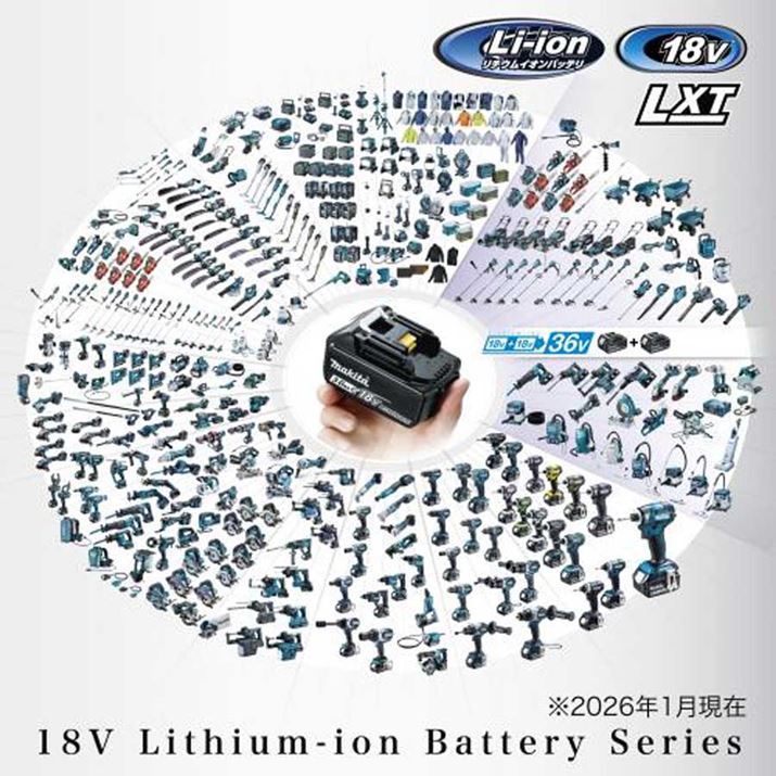 �����āA�ő�̃��C���A�b�v���ւ�̂�18V�V���[�Y�B2026�N7�����_�ŁA����406���f�����Ή����Ă���B