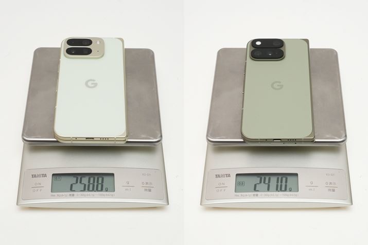 �����uPixel 10 Pro Fold�v�A�E���uPixel 11 Pro Fold�v�B�d�ʂ�258g����239g��19g�y�ʉ�