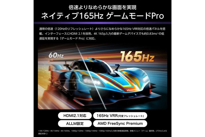 �n�C�Z���X2026�N���f���̂Ȃ��ŁA�B��165Hz�쓮�ɑΉ����Ă���̂��uU8S�v�V���[�Y