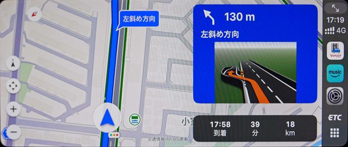CarPlay�ł����Ă����G�ȕ���_�ł͂��̌`����C���X�g�ő傫�������A�Ȃ�������𒼊��I�Ɋm�F�ł���