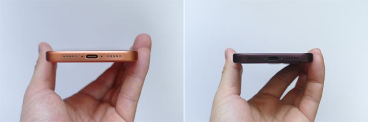 ��ʁB������USB-C�|�[�g�A���E�ɃX�s�[�J�[�z�[���ƃ}�C�N�����z�u����Ă��܂�