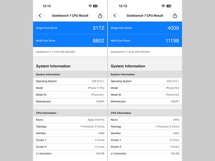 �uGeekbench 7�v�ł�CPU�X�R�A