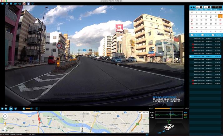 �Ǘ��c�[����KENWOOD ROUTE WATCHER�BGPS�Ɖ����x�Z���T�[�̏����m�F�ł���