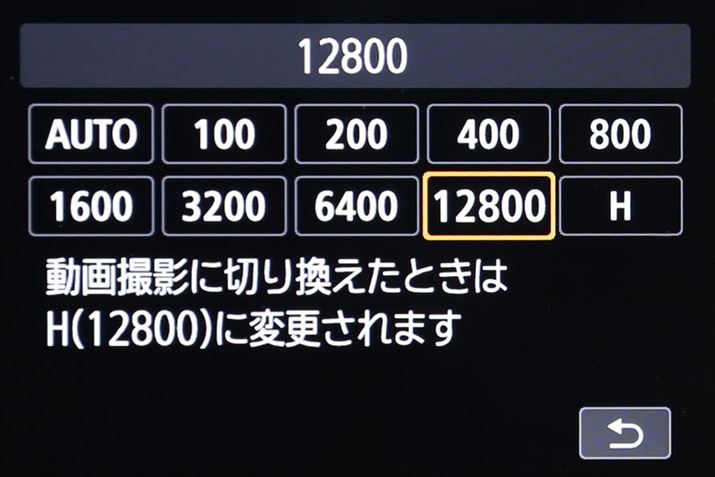 xISO100`ISO12800ɑΉBgݒHiISO25600jpӂĂ