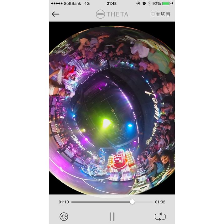 ł360xBe\Bʐ^́AX}zpAvuTHETA Sṽvr[ʁiiPhone j