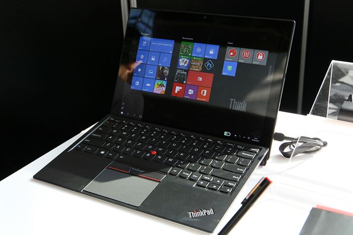 12�^�t���i2160×1440�j�𓋍ڂ���ThinkPad X1 Tablet�BCPU�ɂ�Core m�v���Z�b�T�[���̗p����