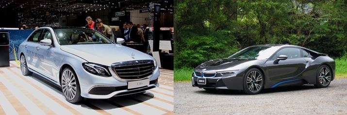 ���̓����Z�f�X�E�x���c�uE�N���XPHV�v�A�E��BMW�̃X�|�[�c�J�[�ui8�v�B�������PHV���ڂ̍����Ԃ�