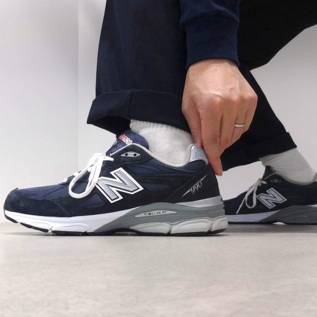 new balance M990 TE3両手でおさまるくらい履きました