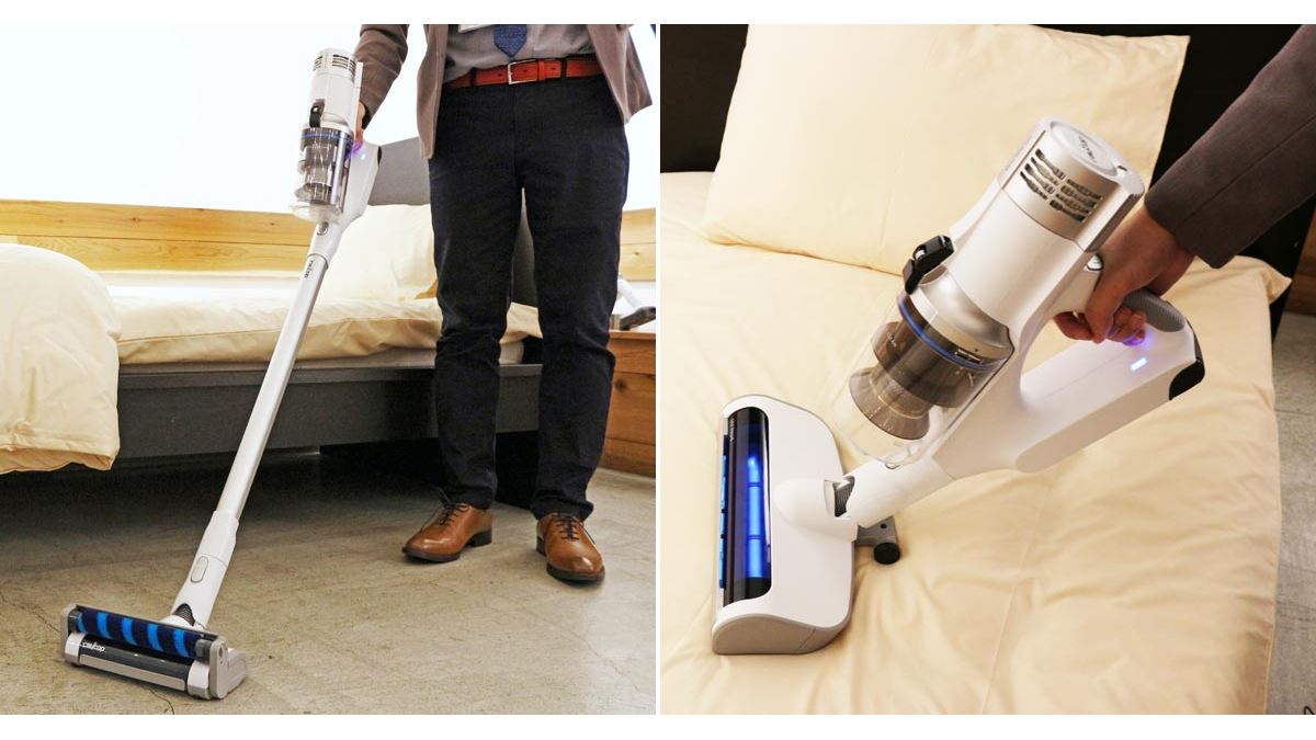 レイコップ初のコードレススティック掃除機はブラシを切り替えて掃除