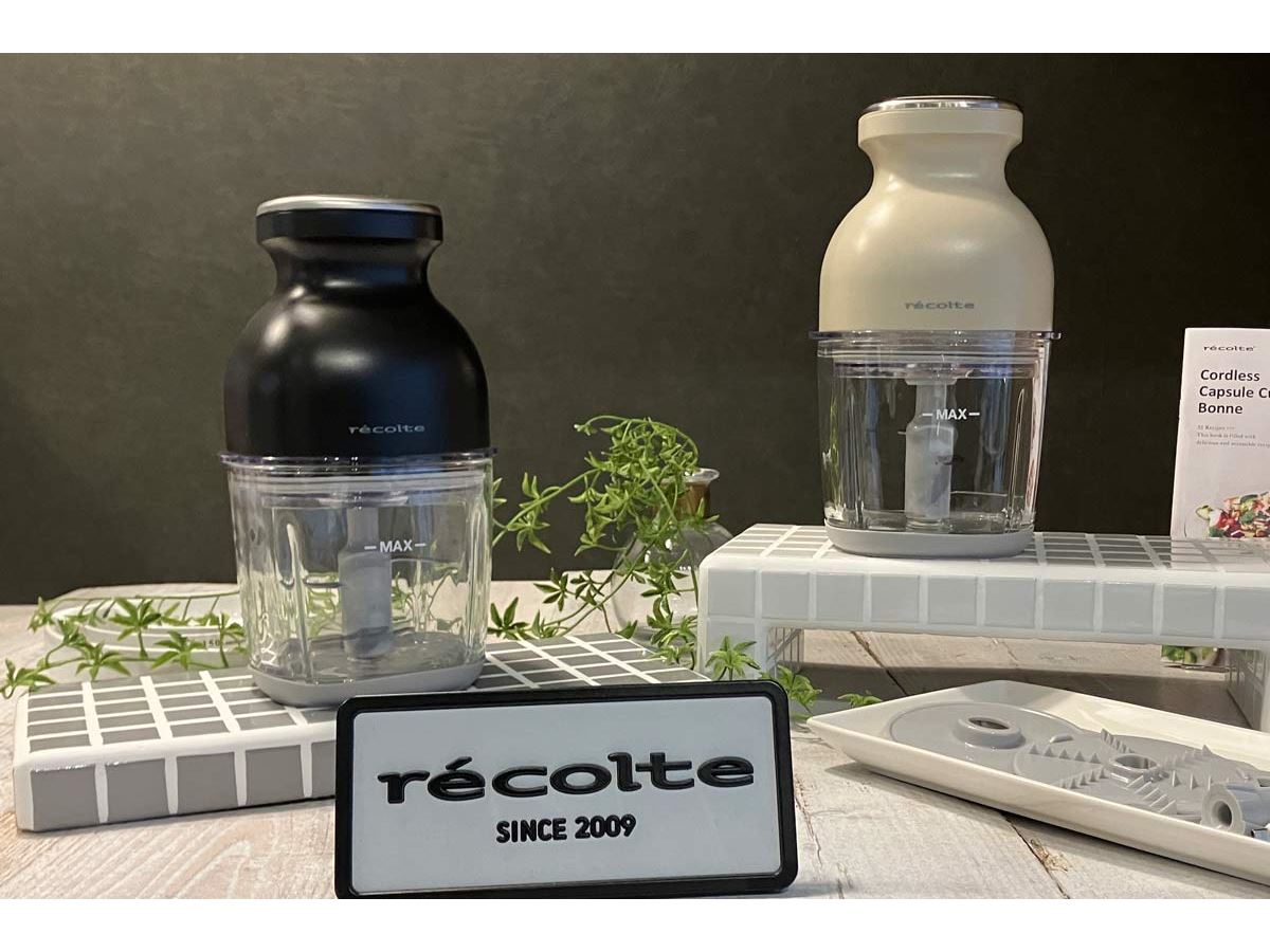 recolte レコルトコードレス フードプロセッサー ブラック レコルト コードレス カプセルカッター ボンヌ ナチュラルブラック RCP