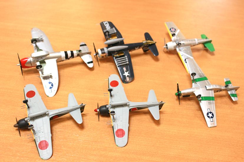 零戦52丙型にP-51マスタング、第二次大戦時の戦闘機プラモ全6種を