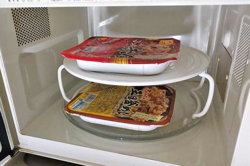 数回使用 電子レンジ 電子レンジが2段に変身！ 一度にたくさん温め