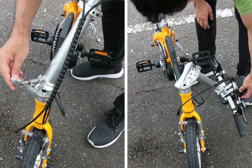 30秒かからずに輪行準備完了！ モバイルバッテリーで走る電動アシスト
