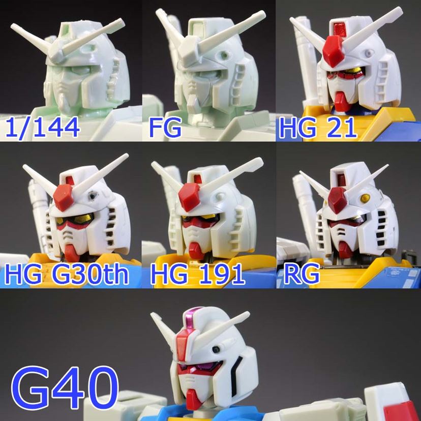 ガンダム40周年記念のHGガンプラ「G40」を、歴代の「RX-78-2」と