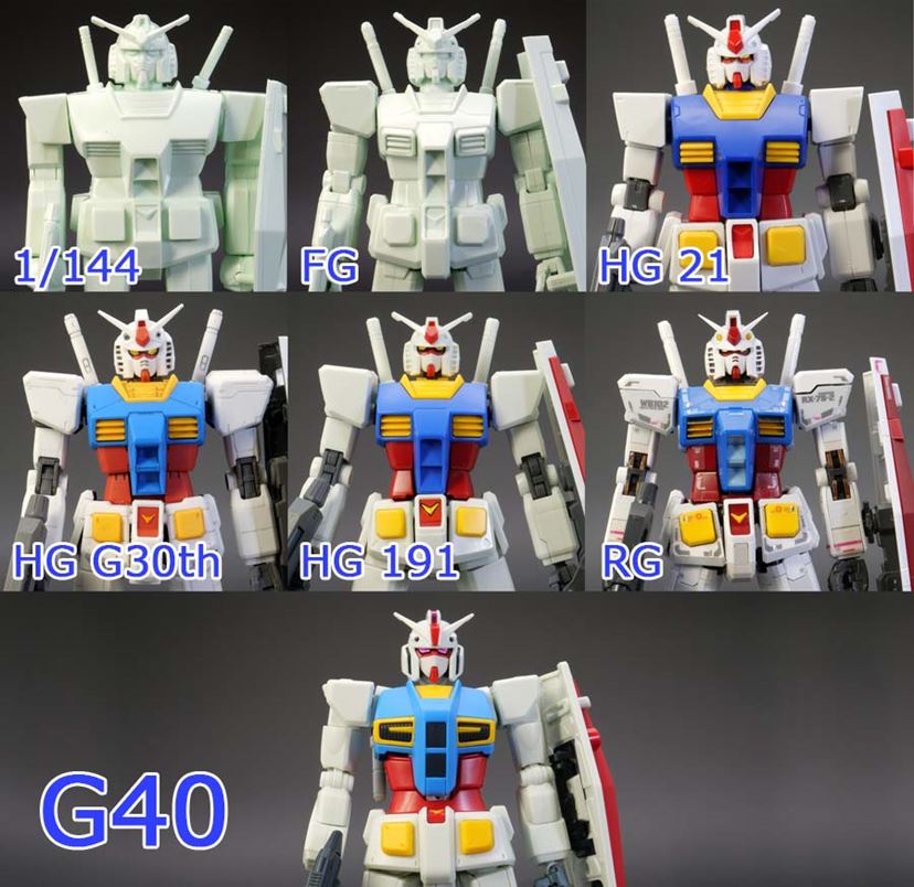 ガンプラまとめ売り　ガンダム系 ガンダム40周年記念のHGガンプラ「G40」を、歴代の「RX-78-2」と