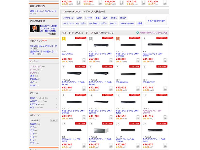 これからのレコーダー選びは4K対応が常識！ 2020年ブルーレイ