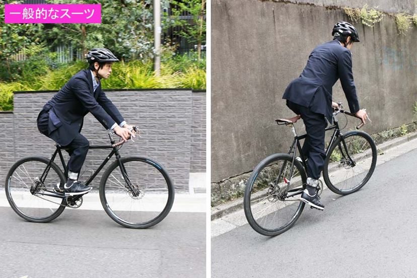 スーツ 自転車 ストア ベルト 裾